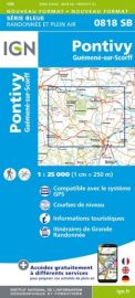 I.G.N Carte au 1-25.000ème - Série bleue - 0818 SB - Pontivy - Guémené sur Scorff