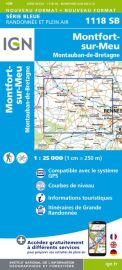 I.G.N Carte au 1-25.000ème - Série bleue - 1118 SB - Montfort sur Meu - Montauban de Bretagne