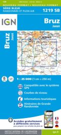 I.G.N Carte au 1-25.000ème - Série bleue - 1219 SB - Bruz - Janzé