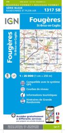 I.G.N Carte au 1-25.000ème - Série bleue - 1317 SB - Fougères - St Brice en Coglès