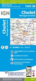 I.G.N Carte au 1-25.000ème - Série bleue - 1424 SB - Cholet - Mortagne-sur-Sèvre