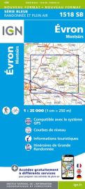 I.G.N Carte au 1-25.000ème - Série bleue - 1518 SB - Evron - Montsurs