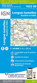 I.G.N Carte au 1-25.000ème - Série bleue - 1622SB - Longué-Jumelles - Beaufort-en-Vallée