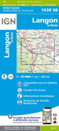 I.G.N Carte au 1-25.000ème - Série bleue - 1638 SB - Langon - La Réole