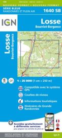 I.G.N Carte au 1-25.000ème - Série bleue - 1640 SB - Losse - Bourriot-Bergonde
