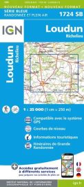 I.G.N Carte au 1-25.000ème - Série bleue - 1724 SB - Loudun - Richelieu