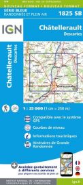 I.G.N Carte au 1-25.000ème - Série bleue - 1825 SB - Châtellerault - Descartes