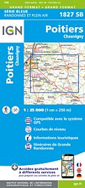 I.G.N Carte au 1-25.000ème - Série bleue - 1827 SB - Poitiers - Chauvigny

