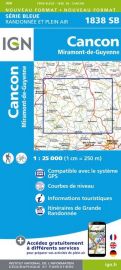 I.G.N Carte au 1-25.000ème - Série bleue - 1838 SB - Cancon - Miramont de Guyenne