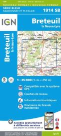 I.G.N Carte au 1-25.000ème - Série bleue - 1914 SB - Breteuil - La Neuve-Lyre