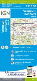 I.G.N Carte au 1-25.000ème - Série bleue - 1915 SB - Verneuil-sur-Avre - Bourth