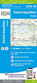 I.G.N Carte au 1-25.000ème - Série bleue - 2026 SB - St-Gaultier - Rosnay
