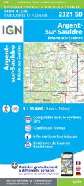 I.G.N Carte au 1-25.000ème - Série bleue - 2321 SB - Argent sur Sauldre - Brinon sur Sauldre