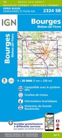 I.G.N Carte au 1-25.000ème - Série bleue - 2324 SB - Bourges - Mehun-sur-Yèvre