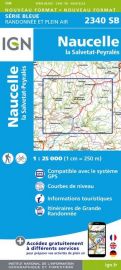 I.G.N Carte au 1-25.000ème - Série bleue - 2340 SB - Naucelle - La Salvetat Peyrales