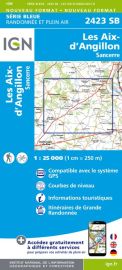 I.G.N Carte au 1-25.000ème - Série bleue - 2423 SB - Les Aix-d'Angillon - Sancerre