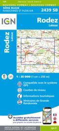 I.G.N Carte au 1-25.000ème - Série bleue - 2439 SB - Rodez - Laissac