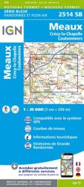 I.G.N Carte au 1-25.000ème - Série bleue - 2514 SB - Meaux - Crécy-la-Chapelle - Coulommiers