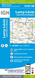 I.G.N Carte au 1-25.000ème - Série bleue - 2526 SB - Lurcy-Lévis - Saint Pierre le Moùtier