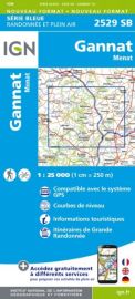I.G.N Carte au 1-25.000ème - Série bleue - 2529 SB - Gannat - Menat
