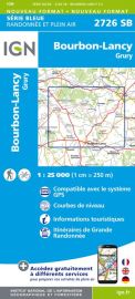 I.G.N Carte au 1-25.000ème - Série bleue - 2726 SB - Bourbon-Lancy - Grury