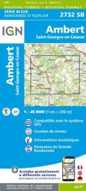 I.G.N Carte au 1-25.000ème - Série bleue - 2732 SB - Ambert - Saint Georges en Couzan 