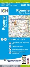 I.G.N Carte au 1-25.000ème - Série bleue - 2830SB - Roanne - Thizy