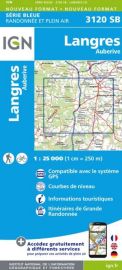 I.G.N Carte au 1-25.000ème - Série bleue - 3120SB - Langres - Auberive