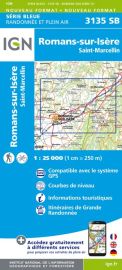 I.G.N Carte au 1-25.000ème - Série bleue - 3135 SB - Romans-sur-Isère - Saint-Marcellin