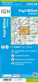 I.G.N Carte au 1-25.000ème - Série bleue - 3220 SB - Fayl-Billot - Chalindrey
