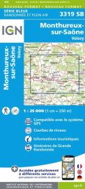 I.G.N Carte au 1-25.000ème - Série bleue - 3319 SB - Monthureux-sur-Saône - Voisey