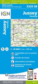I.G.N Carte au 1-25.000ème - Série bleue - 3320 SB - Jussey - Faverney
