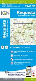I.G.N Carte au 1-25.000ème - Série bleue -  SB - Réquista - Villefranche-de-Panat