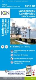 I.G.N Carte au 1-25.000ème - TOP 25 - 0516 OT - Landerneau - Landivisiau - P.N.R d'Armorique