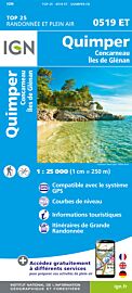 I.G.N Carte au 1-25.000ème - TOP 25 - 0519 ET - Quimper - Concarneau - Îles de Glénan