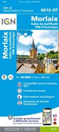 I.G.N Carte au 1-25.000ème - TOP 25 - 0616 OT - Morlaix - Vallée du Queffleuth - P.N.R d'Armorique