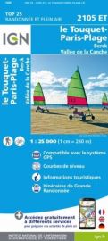 I.G.N Carte au 1-25.000ème - TOP 25 - 2105 ET - Le Touquet-Pais-Plage, Berck, Vallée de la Canche