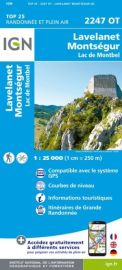 I.G.N Carte au 1-25.000ème - TOP 25 - 2247 OT - Lavelanet - Montségur - Lac de Montbel