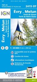I.G.N Carte au 1-25.000ème - TOP 25 - 2415 OT - Evry -Melun - Forêts de Notre-Dame de Sénart et de Rougeau