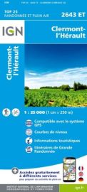 I.G.N Carte au 1-25.000ème - TOP 25 - 2643 ET - Clermont l'Hérault