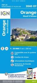 I.G.N Carte au 1-25.000ème - TOP 25 - 3040 OT - Orange - Massif d'Uchaux