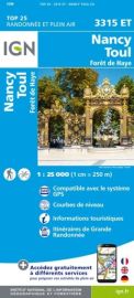 I.G.N Carte au 1-25.000ème - TOP 25 - 3315 ET - Nancy - Toul - Forêt de Haye