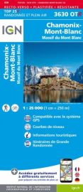 I.G.N Carte au 1-25.000ème - TOP 25R - 3630 OTR - Chamonix - Massif du Mont Blanc - Résistante