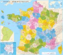 IGN - Carte Murale Plastifiée - France Administrative (Nouvelle réforme des régions)