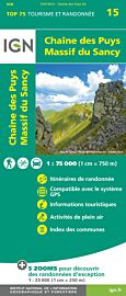 I.G.N - Collection Carte Top 75 - N°15 - Chaîne des Puys, massif du Sancy