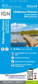 I.G.N - Carte au 1-25.000ème - TOP 25 - 2723 ET - Château-Chinon - Lac des Settons - PNR du Morvan