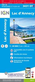 I.G.N - Carte au 1-25.000ème - TOP 25 - 3431OTR - Lac d'Annecy (Résistante)