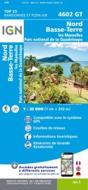I.G.N - Carte au 1-25.000ème - TOP 25 -4602 GT - Nord Basse-Terre - Les Mamelles - Parc national de Guadeloupe