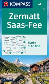 Kompass - Carte de randonnées - n°117 - Zermatt Saas Fee 