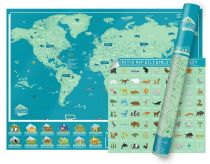 Luckies - Scratch Map - La carte du Monde à gratter - Animaux (Wild World)